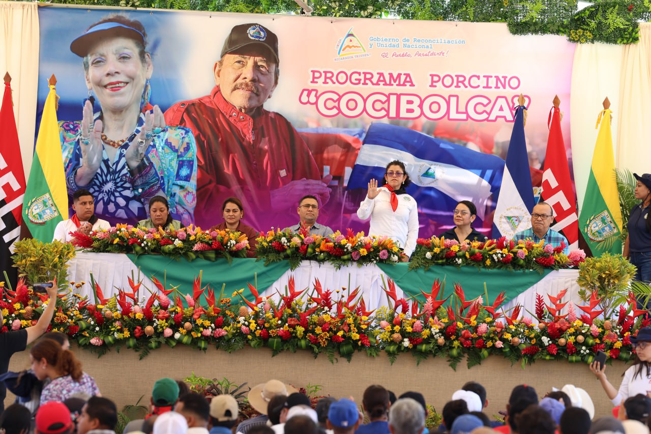 Autoridades presentes en el Lanzamiento del Programa Porciono "Cocibolca"